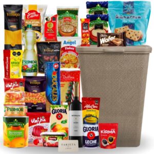 Canasta navideña ejecutiva corporativa con cesto elegante y productos seleccionados para empresas en Lima, Perú