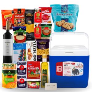canasta navideña corporativa con cooler y productos para empresas